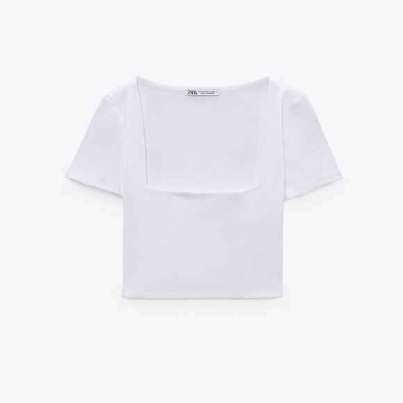 Zara square neckline crop top - Picture 1 of 4